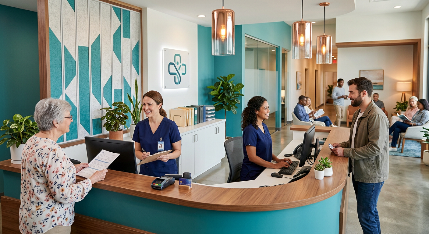 Busy practice front desk