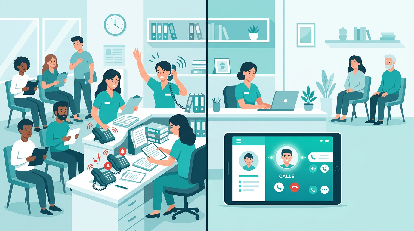 Busy office transformed to calm AI-managed practice